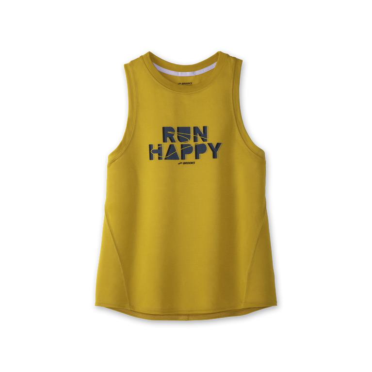 Brooks DISTANCE GRAPHIC Running Tank Top Womens Sale - Heather Golden Hour/Kinetic (UGM745820)